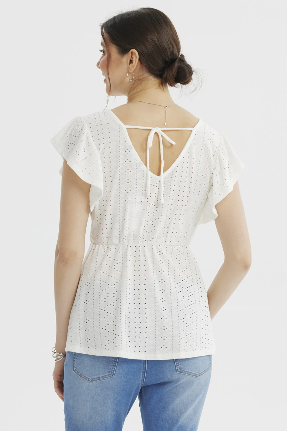 Polera Mujer Pata Botón Blanco - Image 3