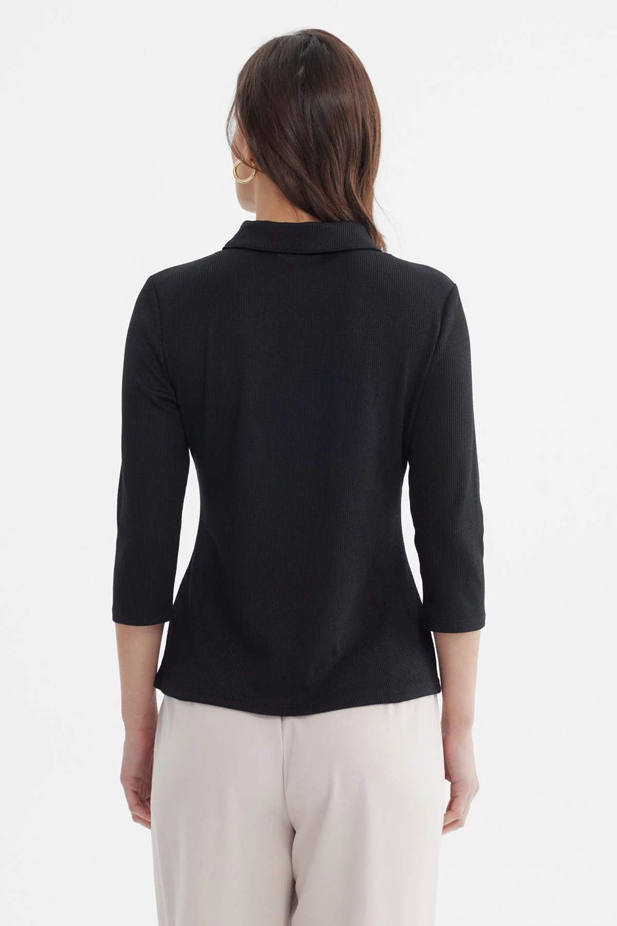 Polera Mujer Pata Botón Negro - Image 3