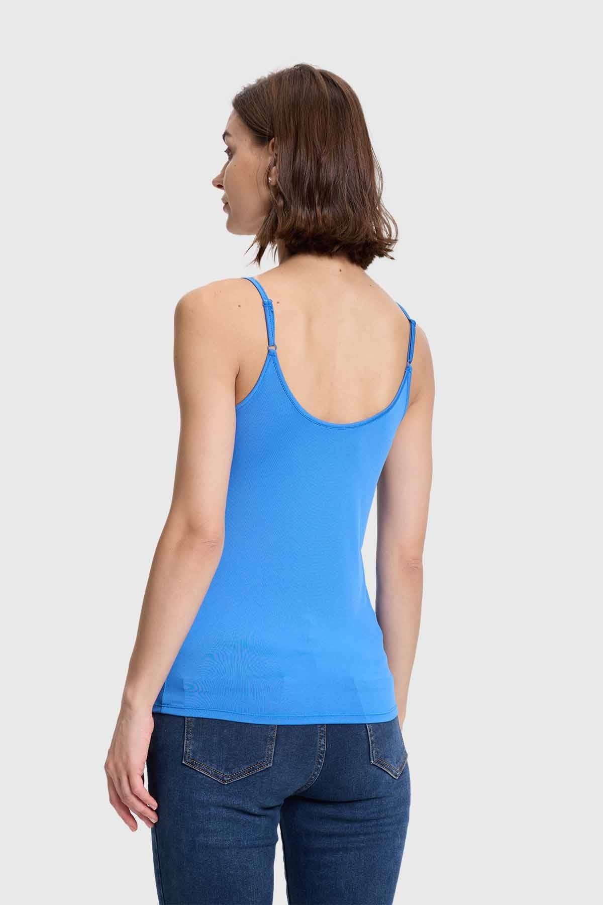 Polera Mujer Peto Pabilo Azul - Image 3