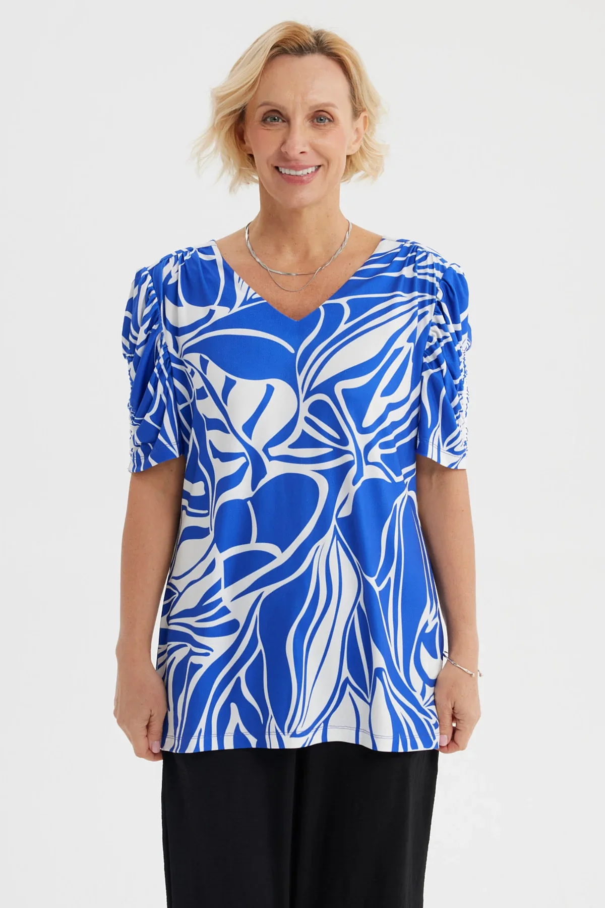 Polera Mujer Print Azulino