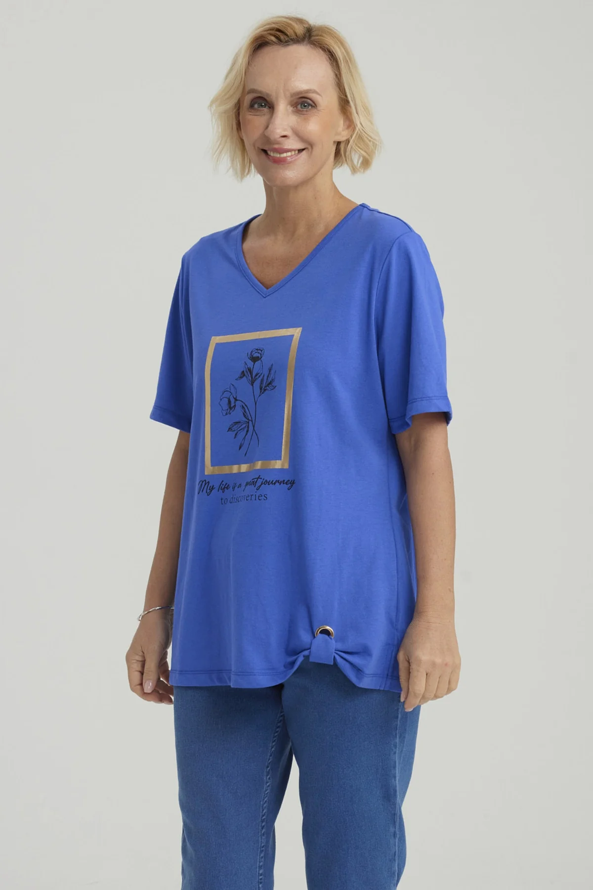 Polera Mujer Print Azulino - Image 2