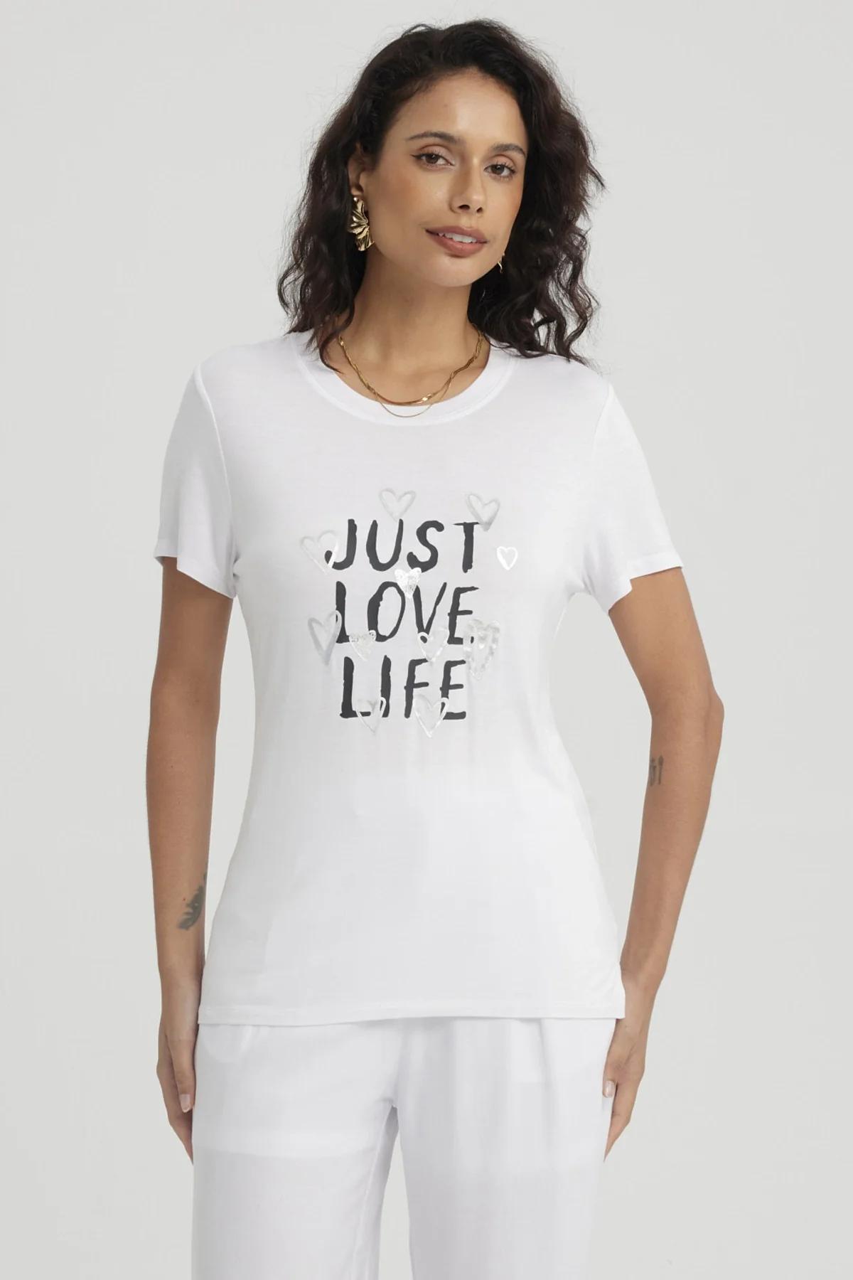 Polera Mujer Print Blanco / Negro