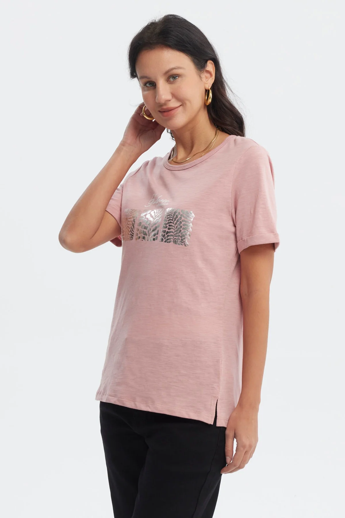 Polera Mujer Print Palo Rosa - Image 2