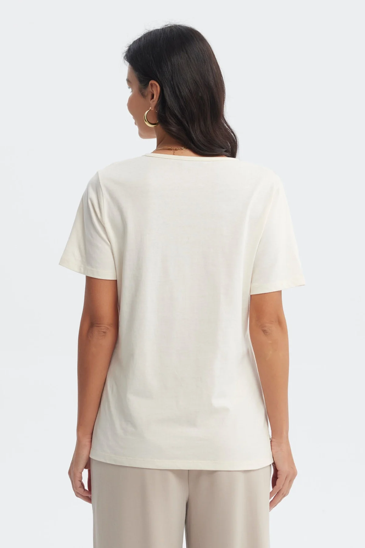 Polera Mujer Print Posicional Crema - Image 3