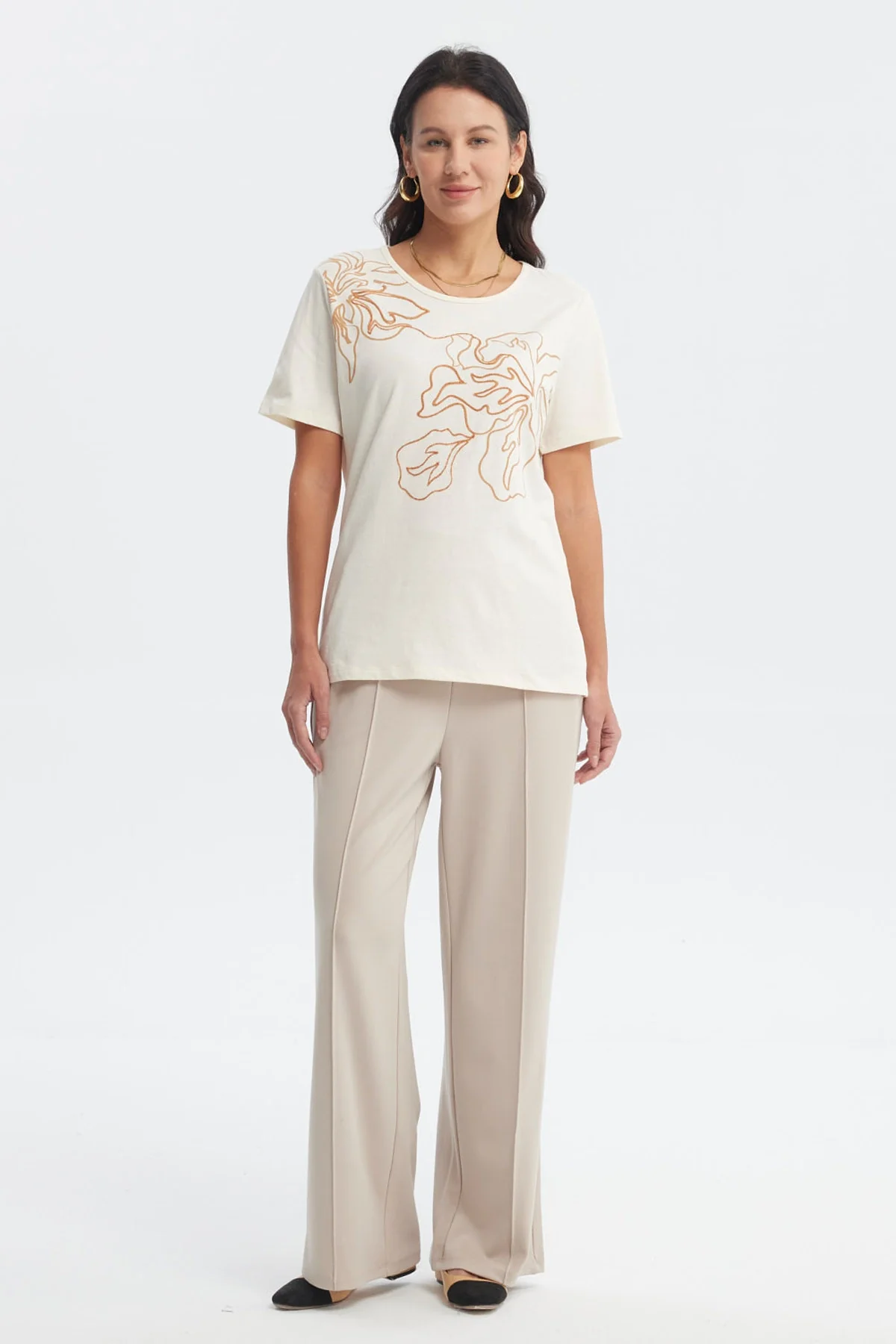 Polera Mujer Print Posicional Crema - Image 4