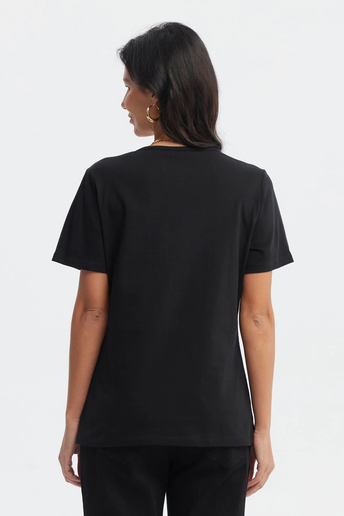 Polera Mujer Print Posicional Negro - Image 3