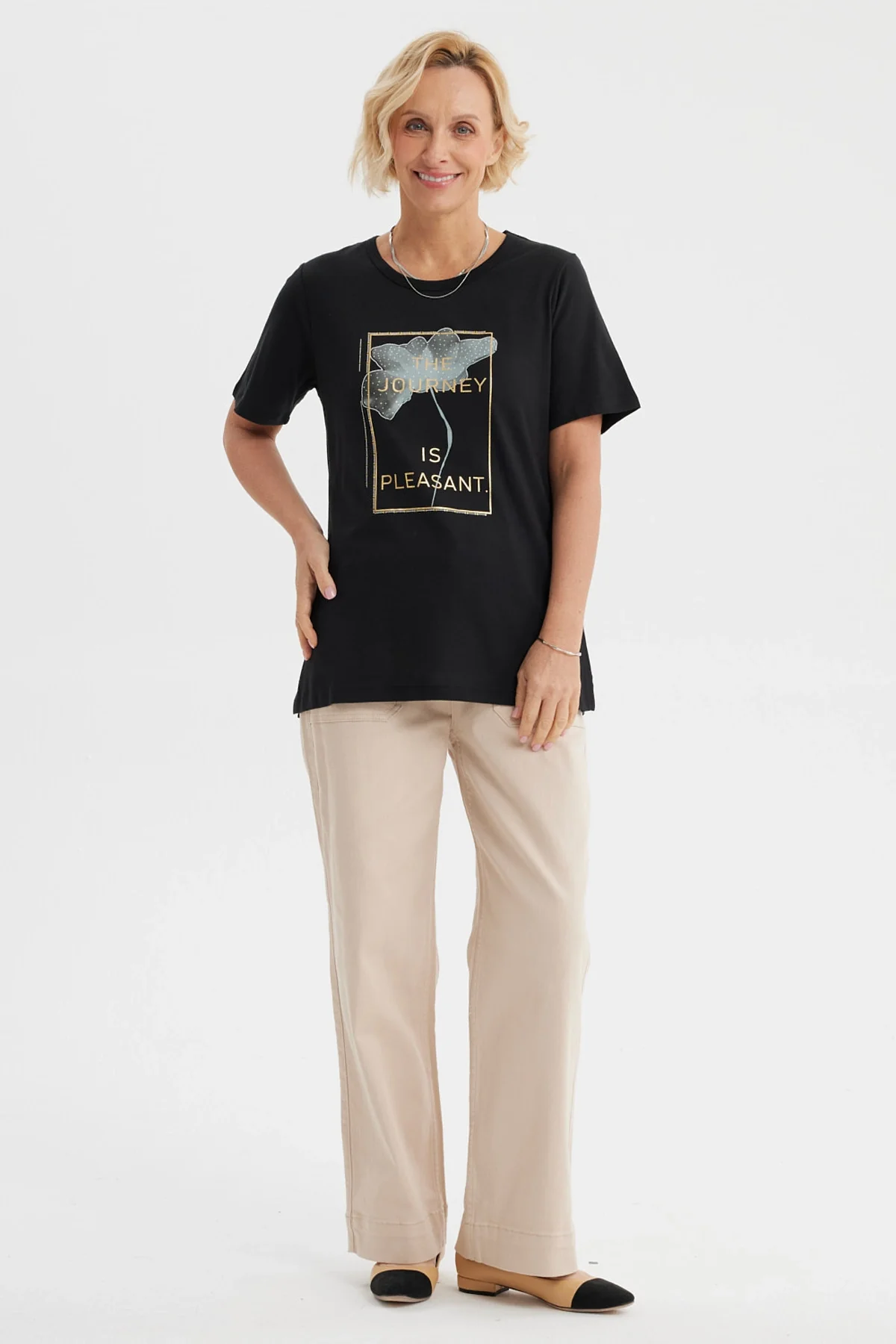 Polera Mujer Print Posicional Negro - Image 4