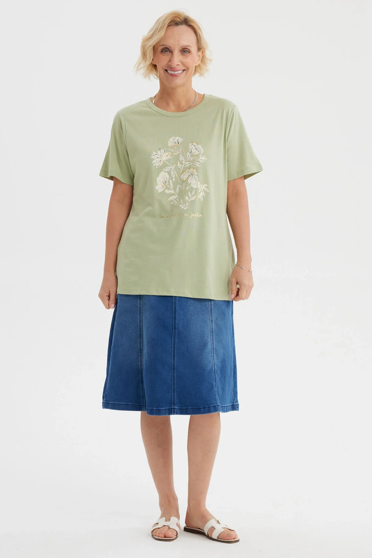 Polera Mujer Print Posicional Verde Claro - Image 4
