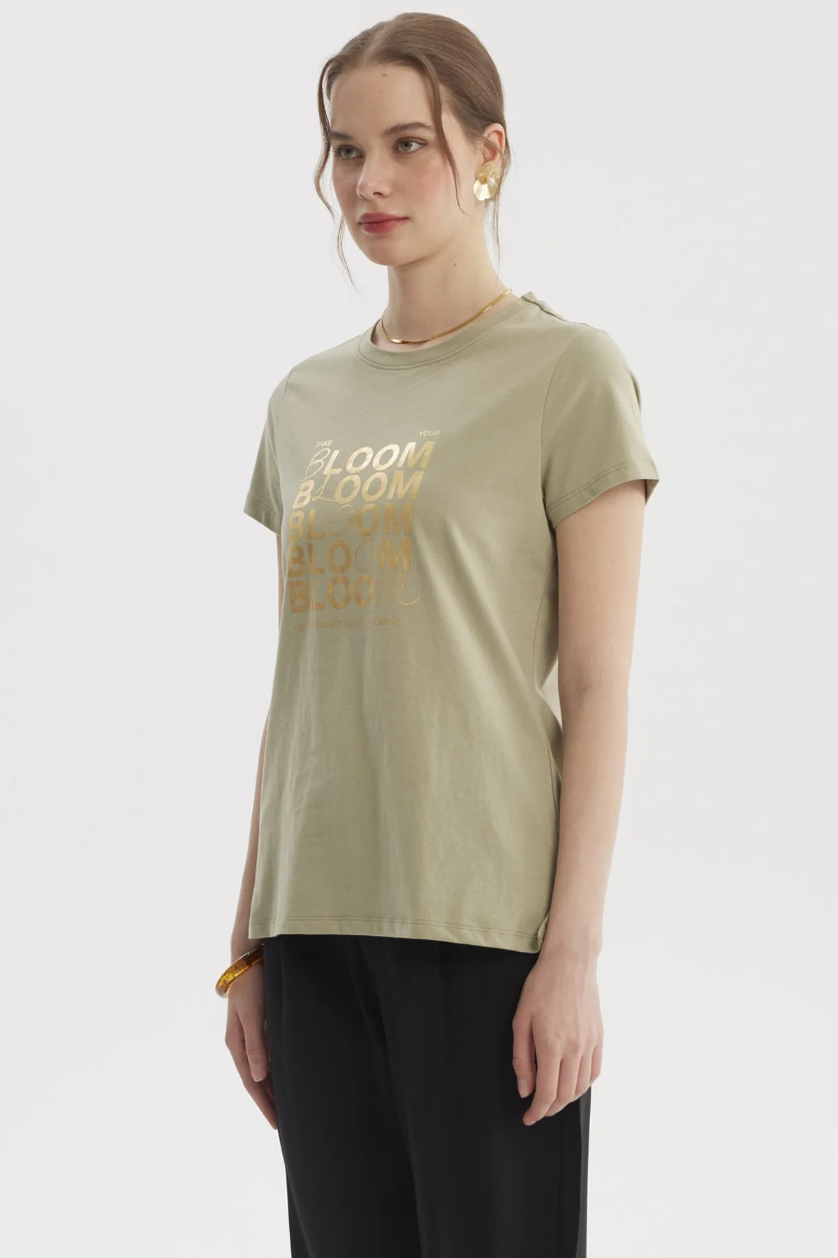 Polera Mujer Print Posicional Verde - Image 2