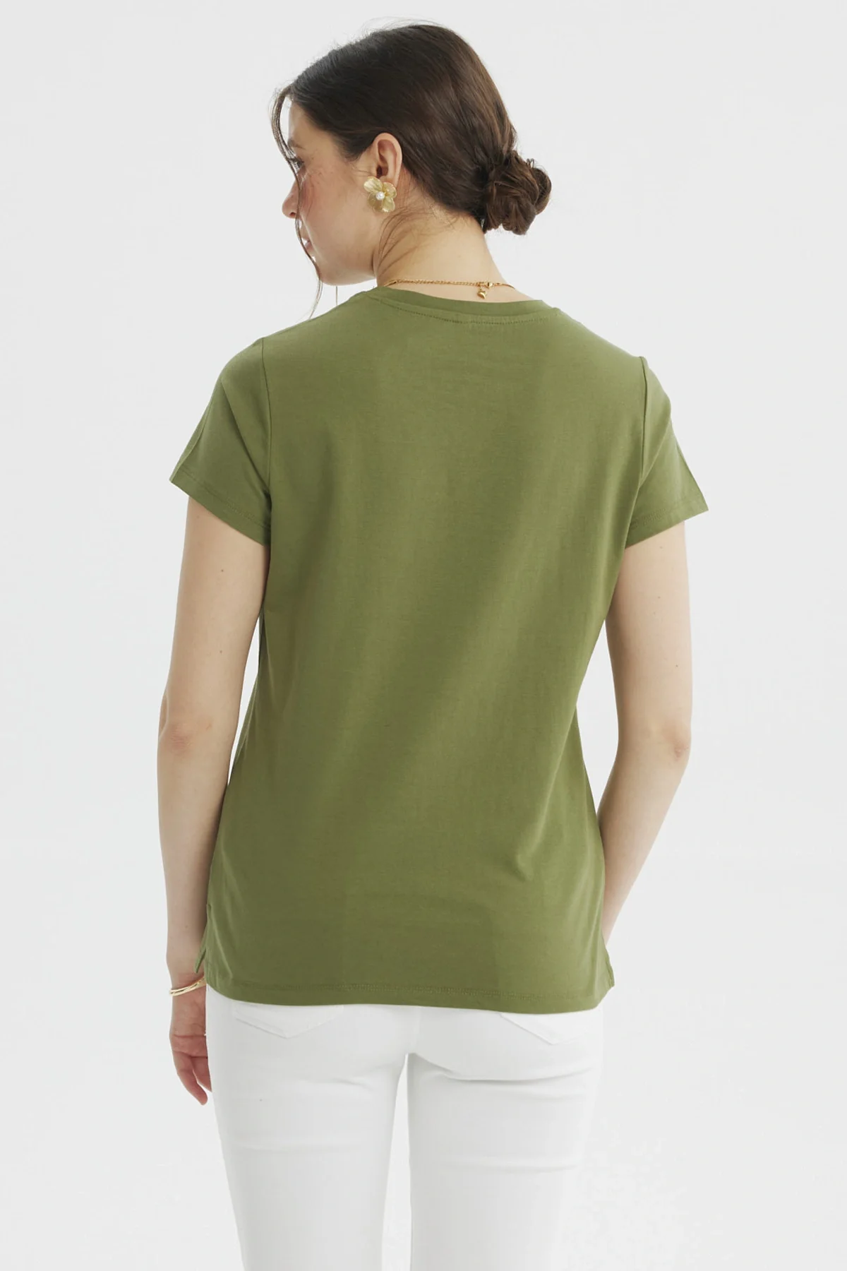 Polera Mujer Print Posiiconal Verde Olivo - Image 3