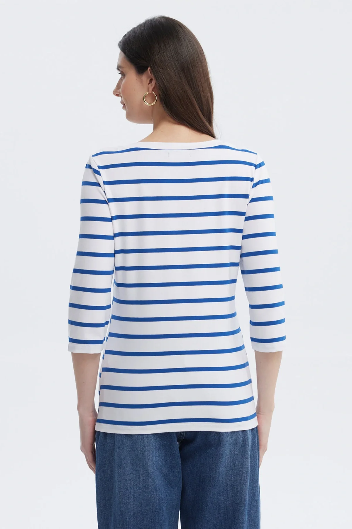 Polera Mujer Print Rayas Azul - Image 3