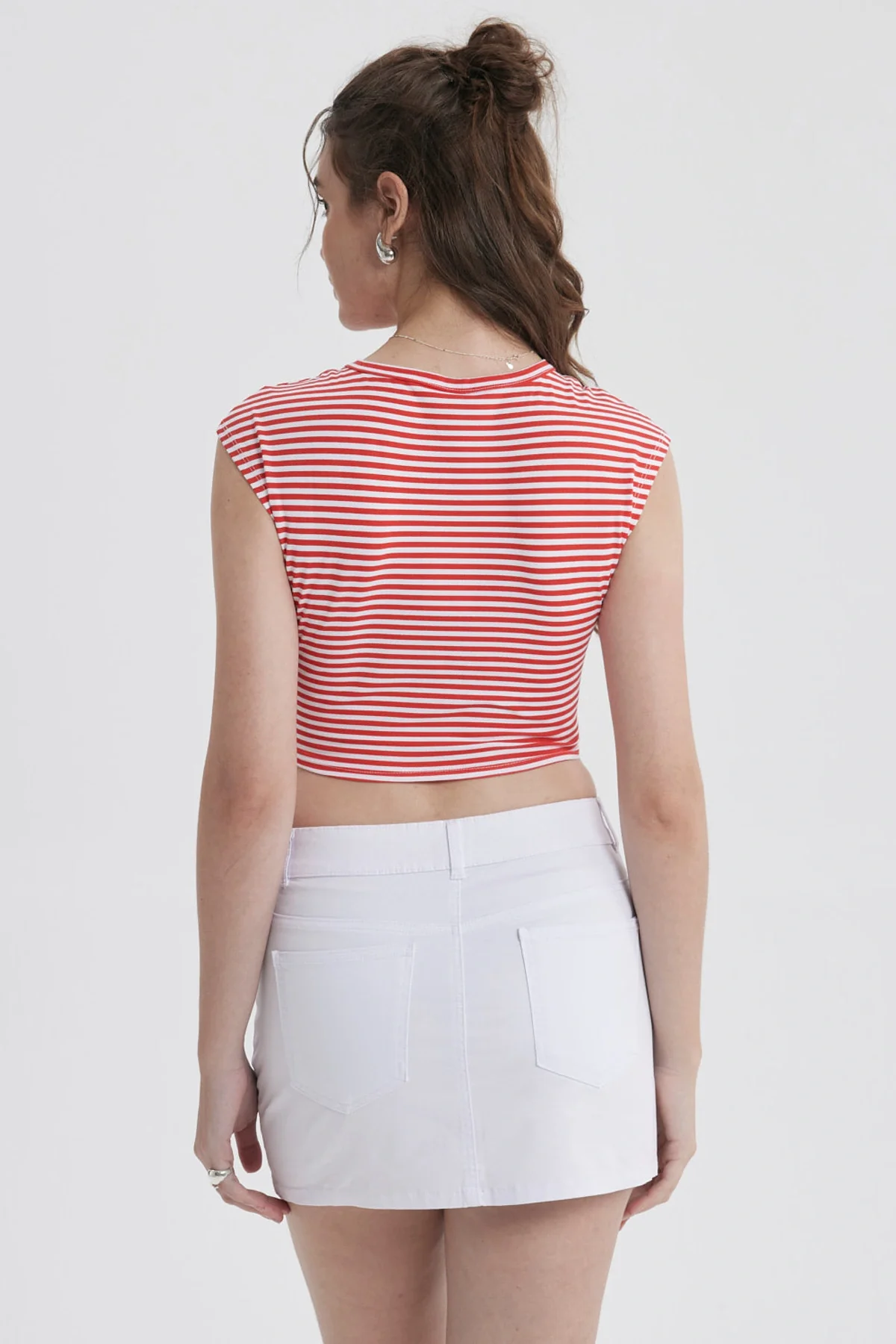 Polera Mujer Rayas Rojo - Image 2