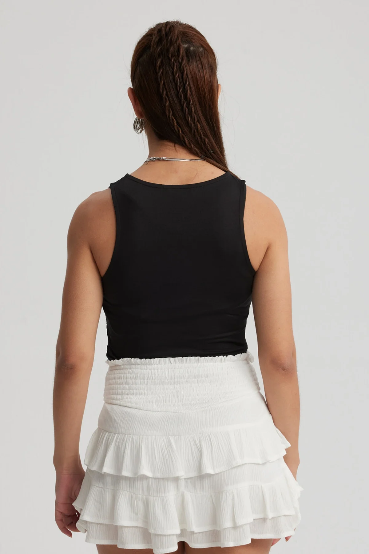 Polera Mujer Recogido Costado Negro - Image 3