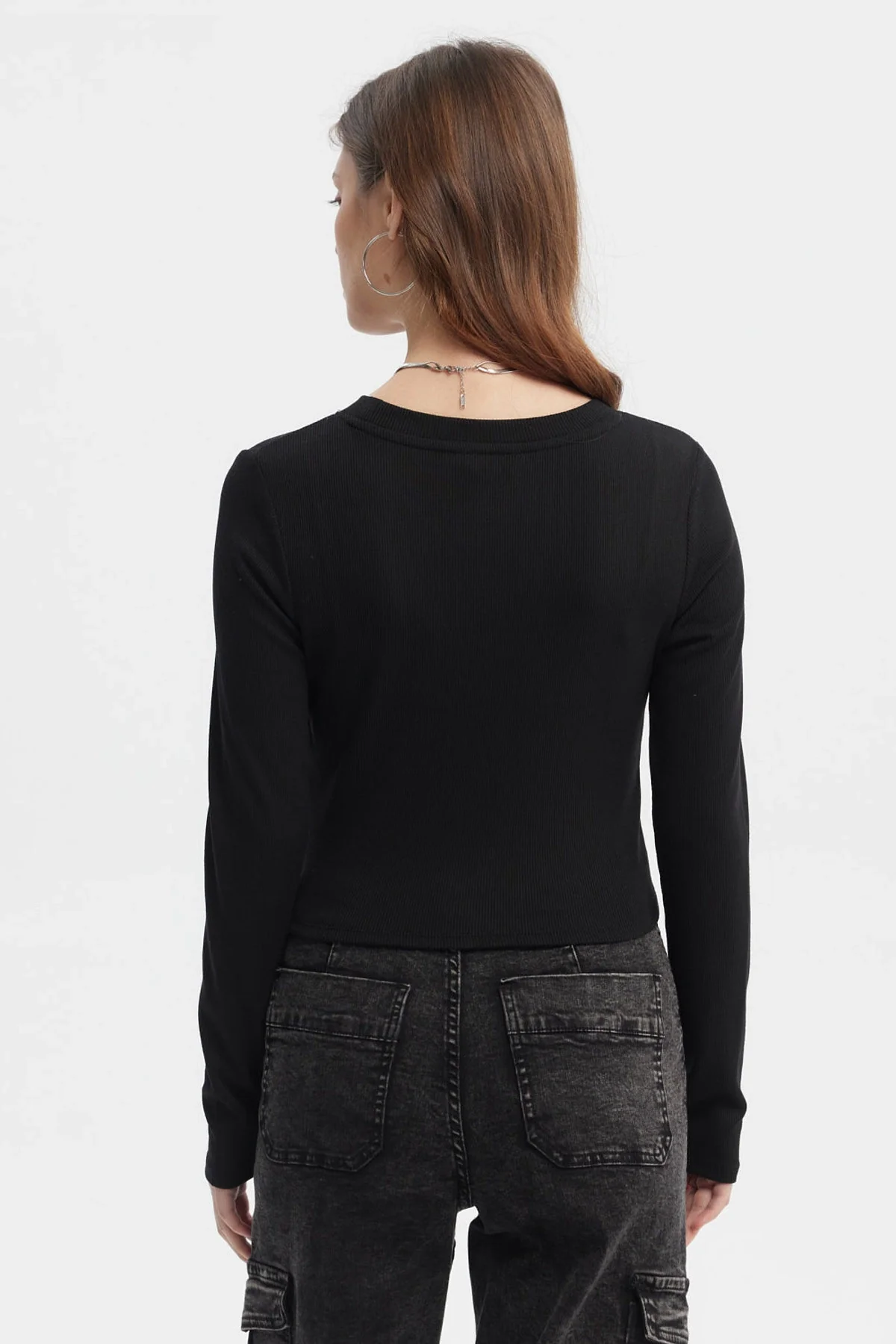 Polera Mujer Recogido Costado Negro - Image 3