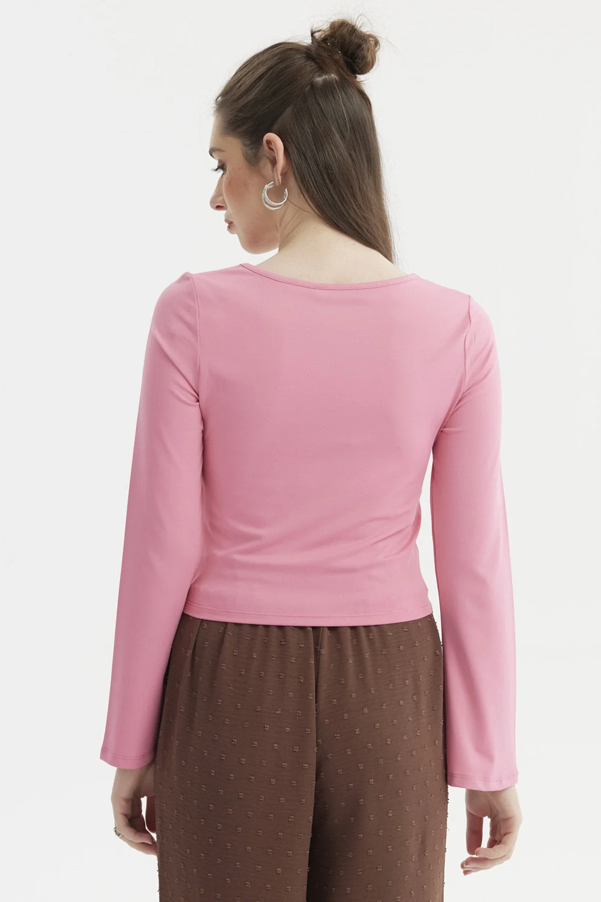 Polera Mujer Recogido Escote Rosa - Image 3