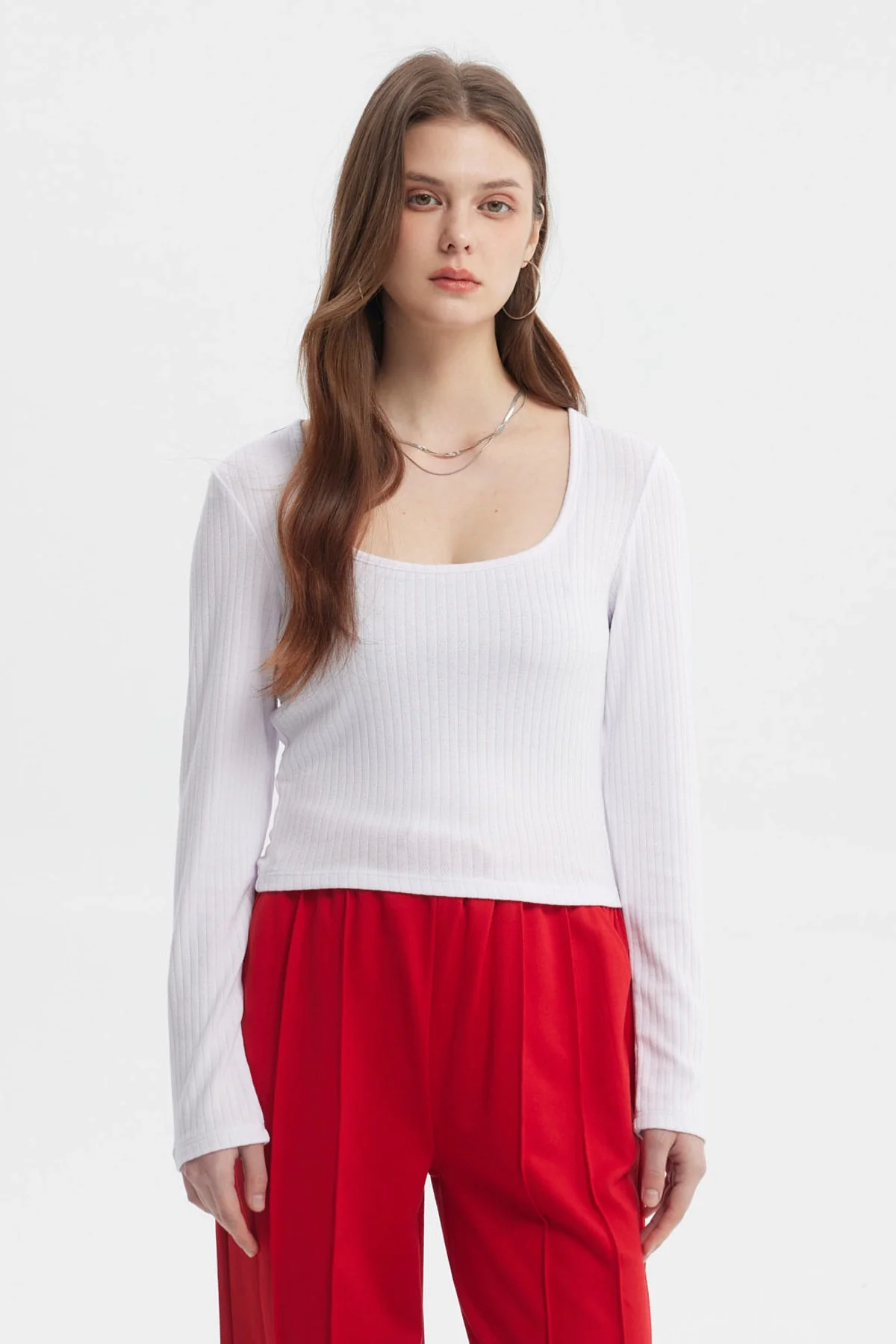 Polera Mujer Rib Blanco