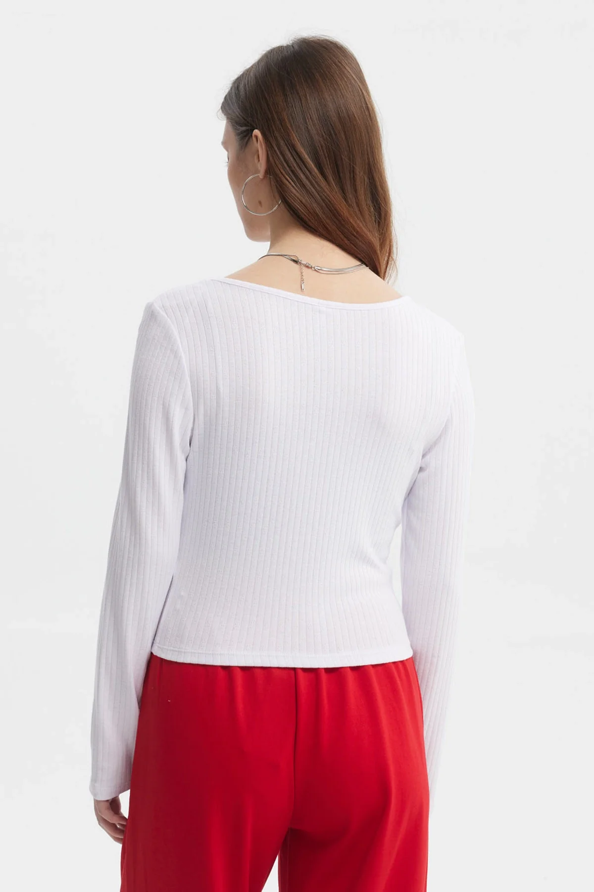 Polera Mujer Rib Blanco - Image 3