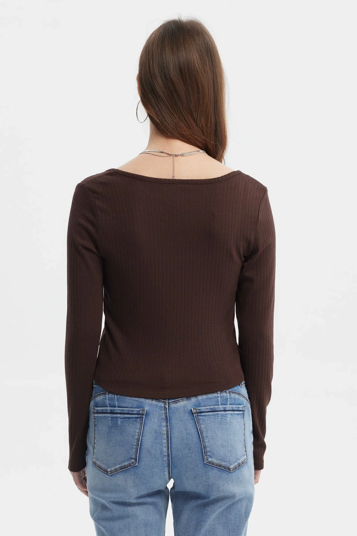 Polera Mujer Rib Café Oscuro - Image 3