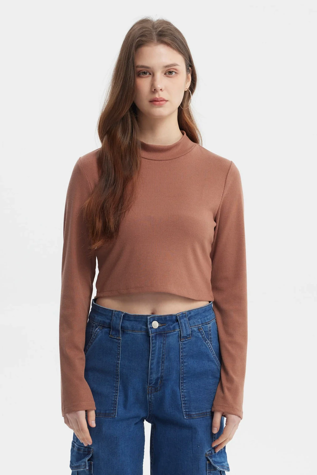 Polera Mujer Rib Camel