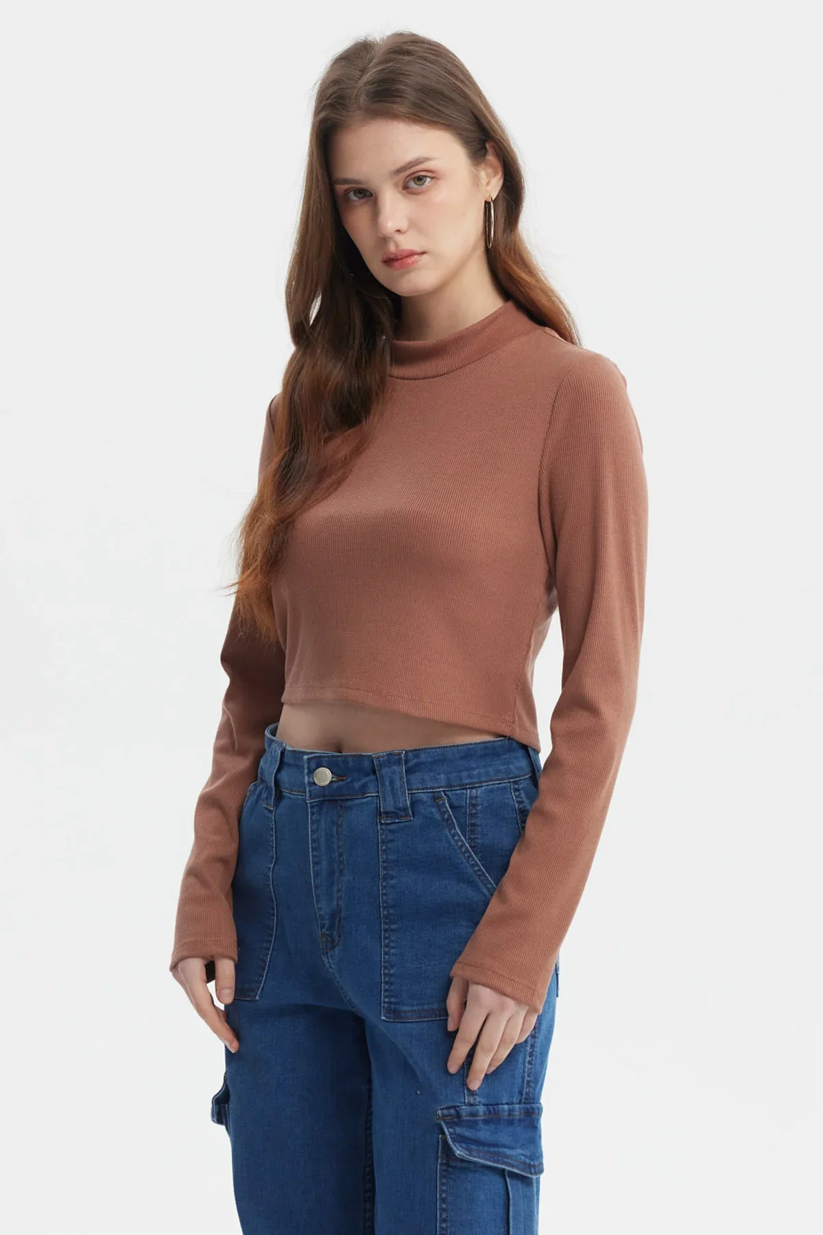 Polera Mujer Rib Camel - Image 2