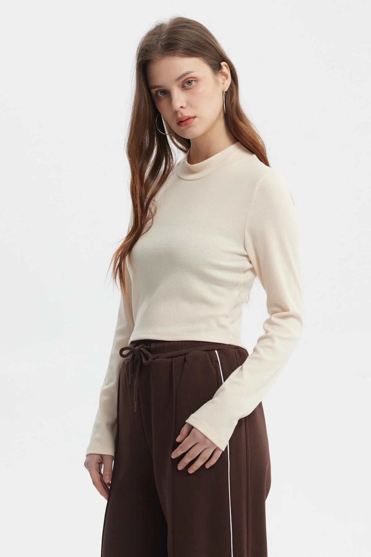 Polera Mujer Rib Crema - Image 2