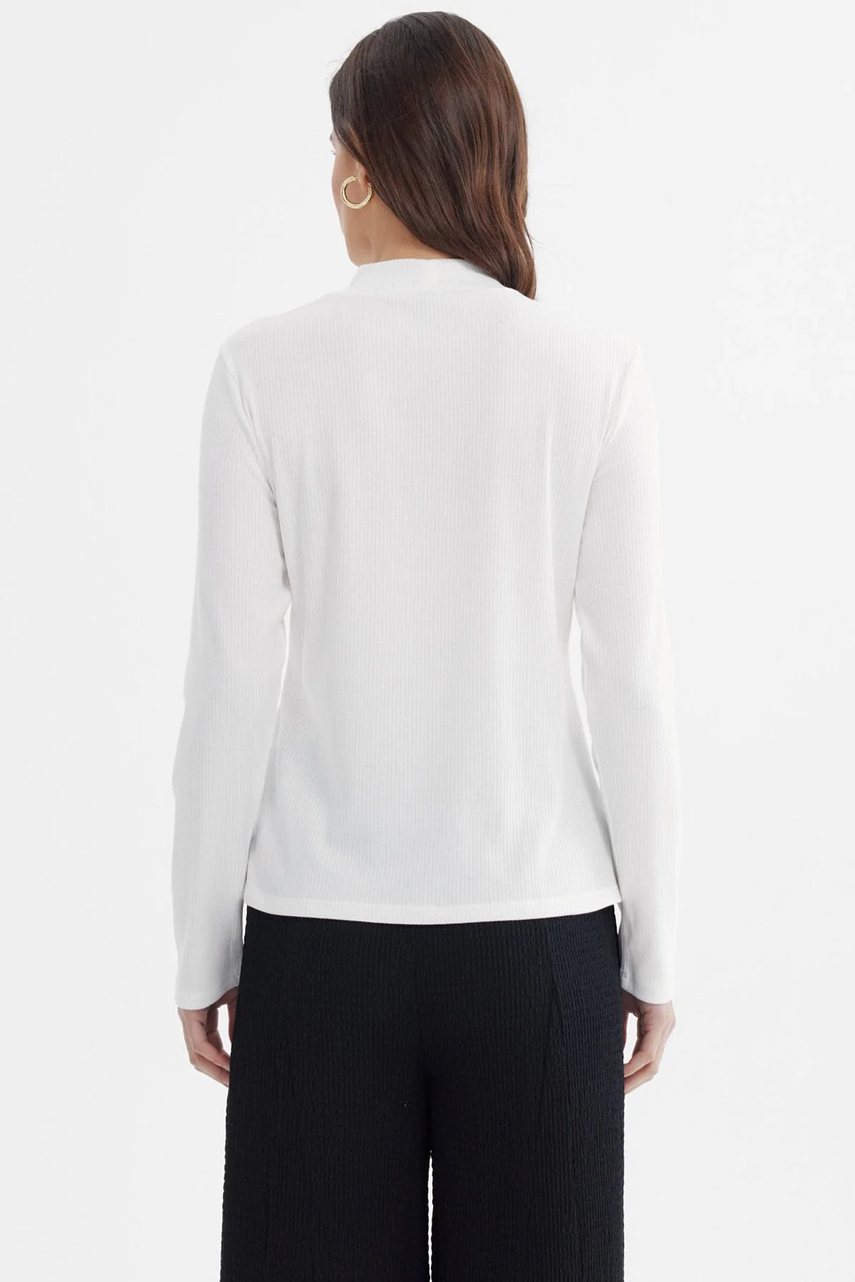 Polera Mujer Rib Lisa Crudo - Image 3
