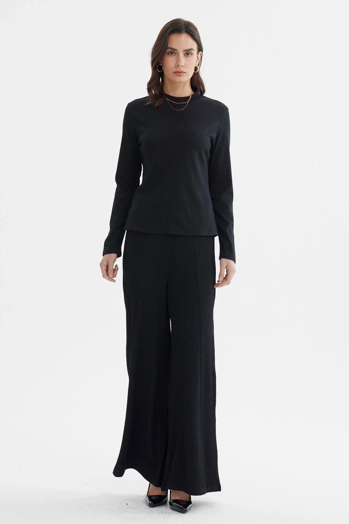 Polera Mujer Rib Lisa Negro - Image 4