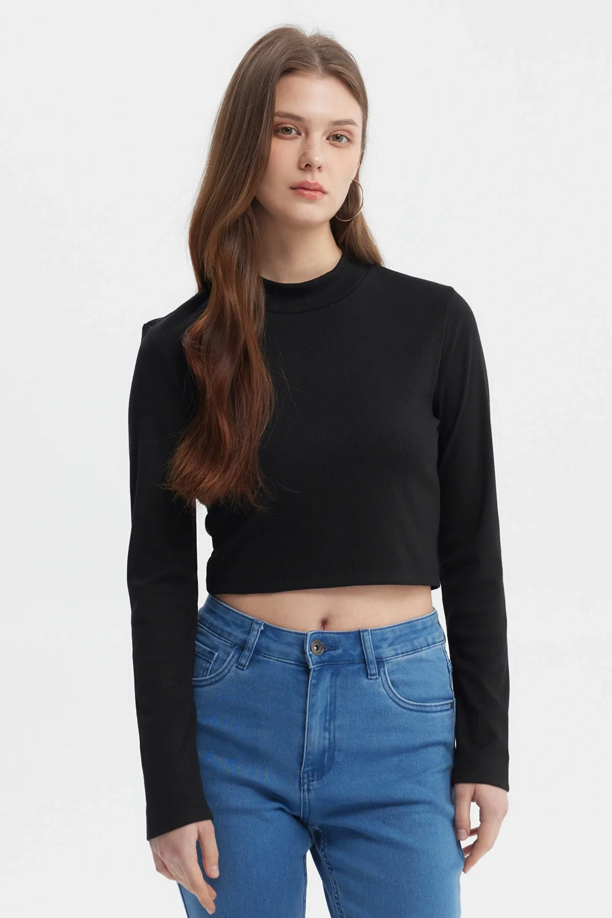 Polera Mujer Rib Negro