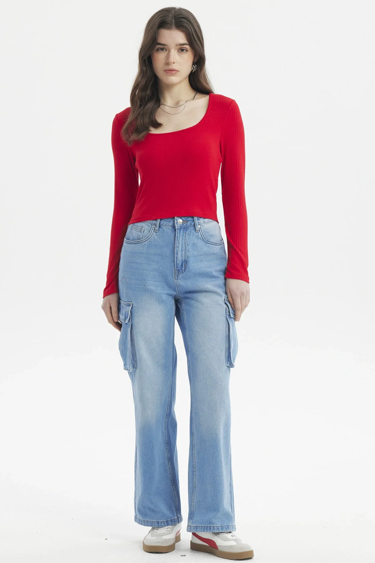 Polera Mujer Rib Rojo - Image 4