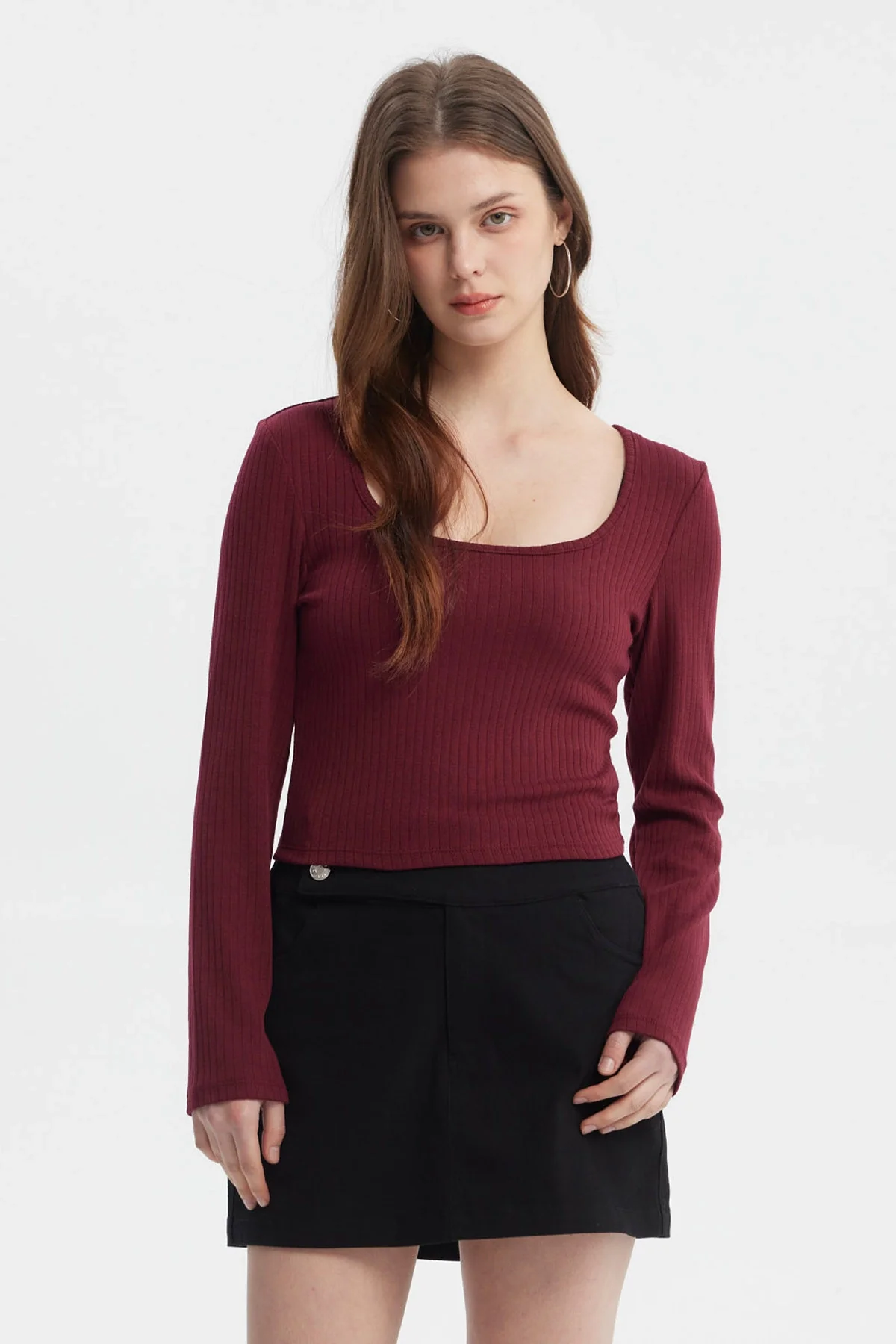 Polera Mujer Rib Rojo
