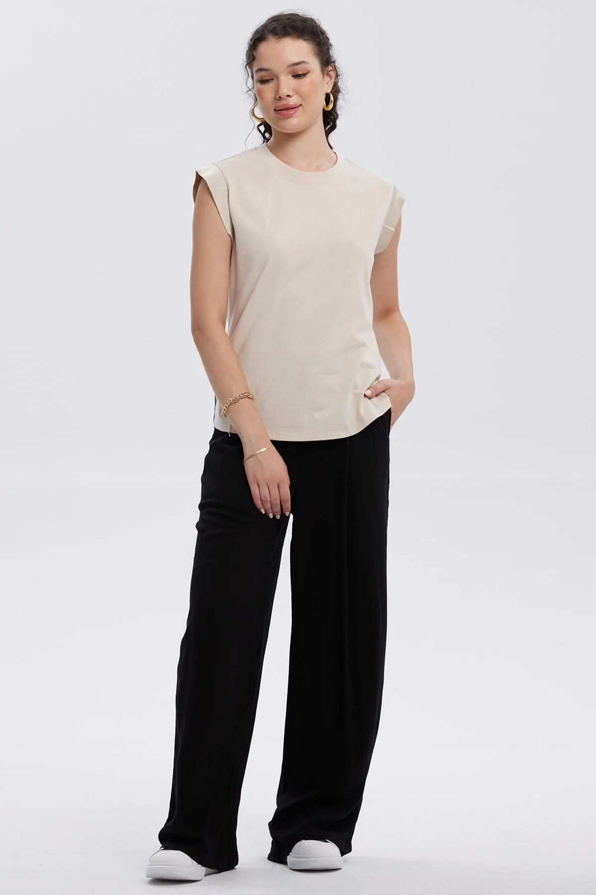 Polera Mujer Satín Arena - Image 4