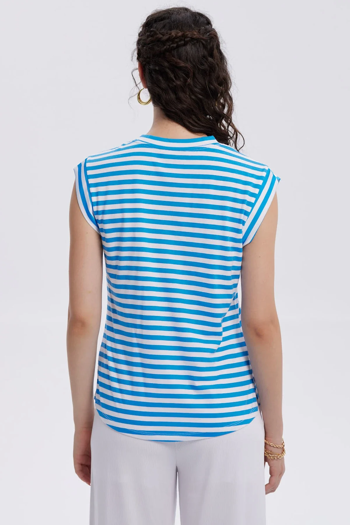 Polera Mujer Satín Celeste - Image 3