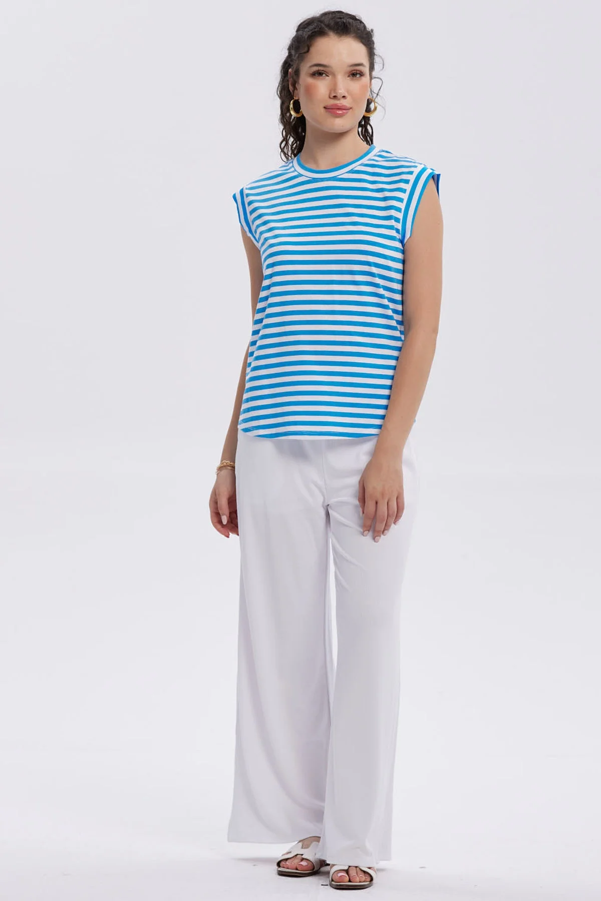 Polera Mujer Satín Celeste - Image 4