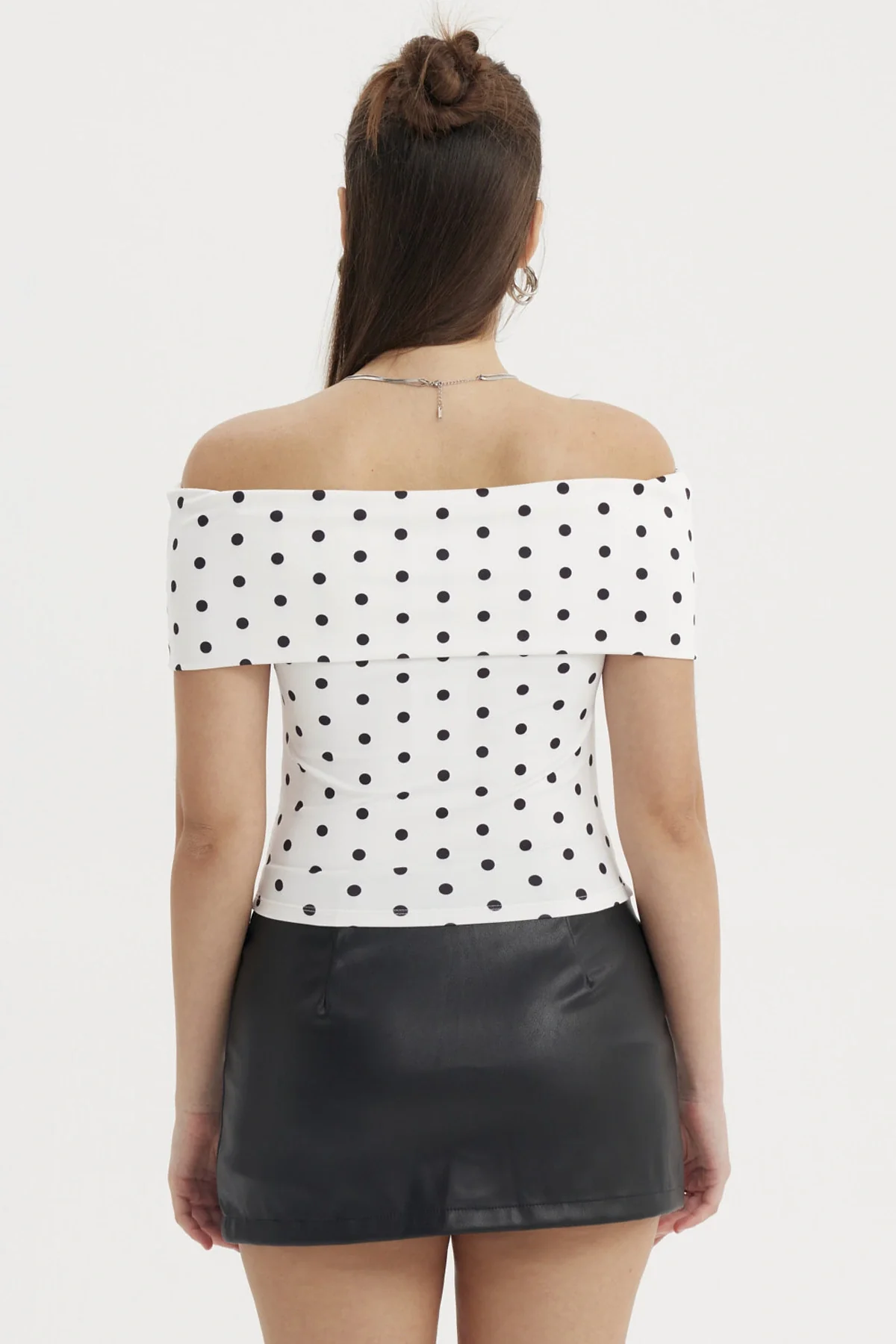 Polera Mujer Sin Hombro Puntos Crudo - Image 3