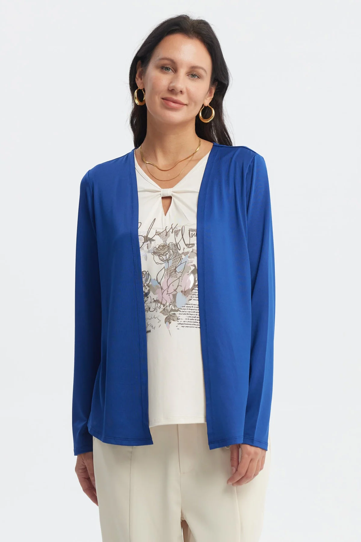 Polera Mujer Slim Azul