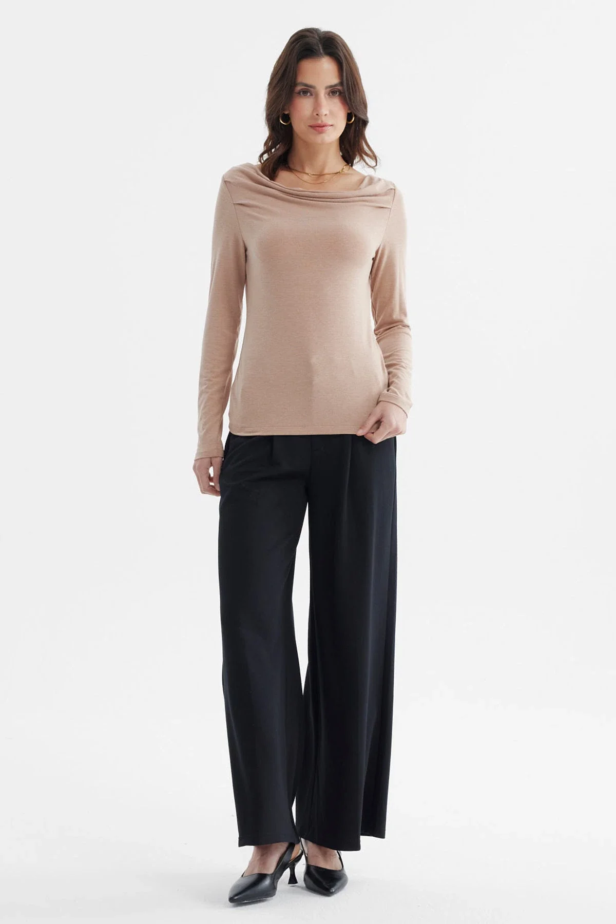 Polera Mujer Slim Beige - Image 4