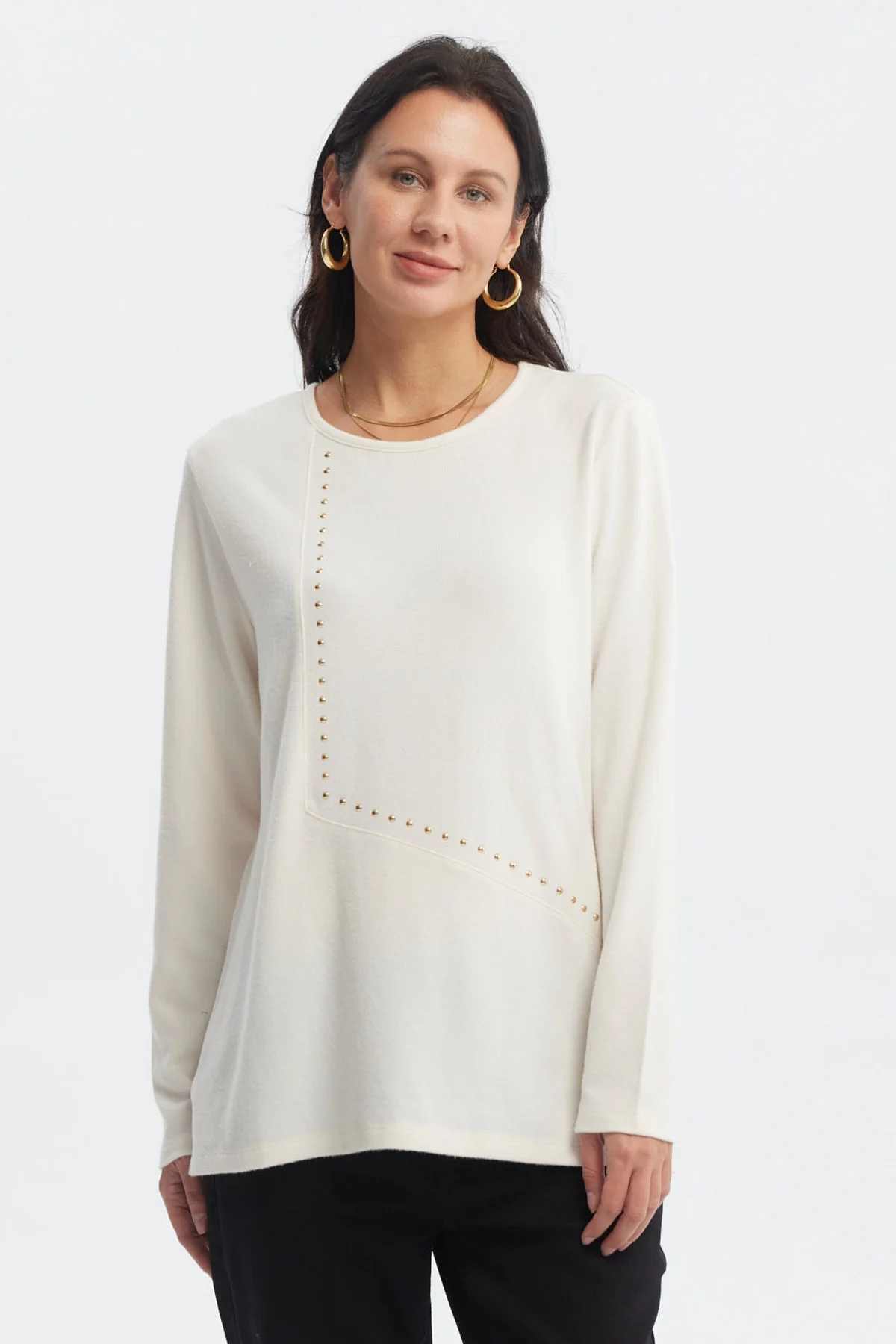 Polera Mujer Slim Crema