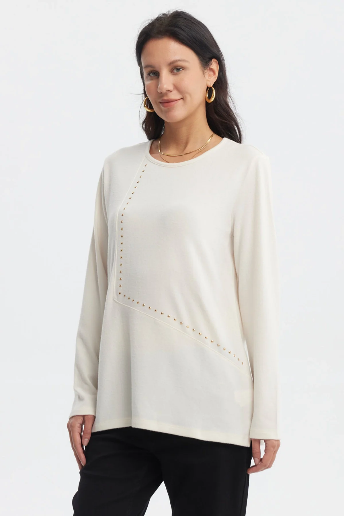 Polera Mujer Slim Crema - Image 2