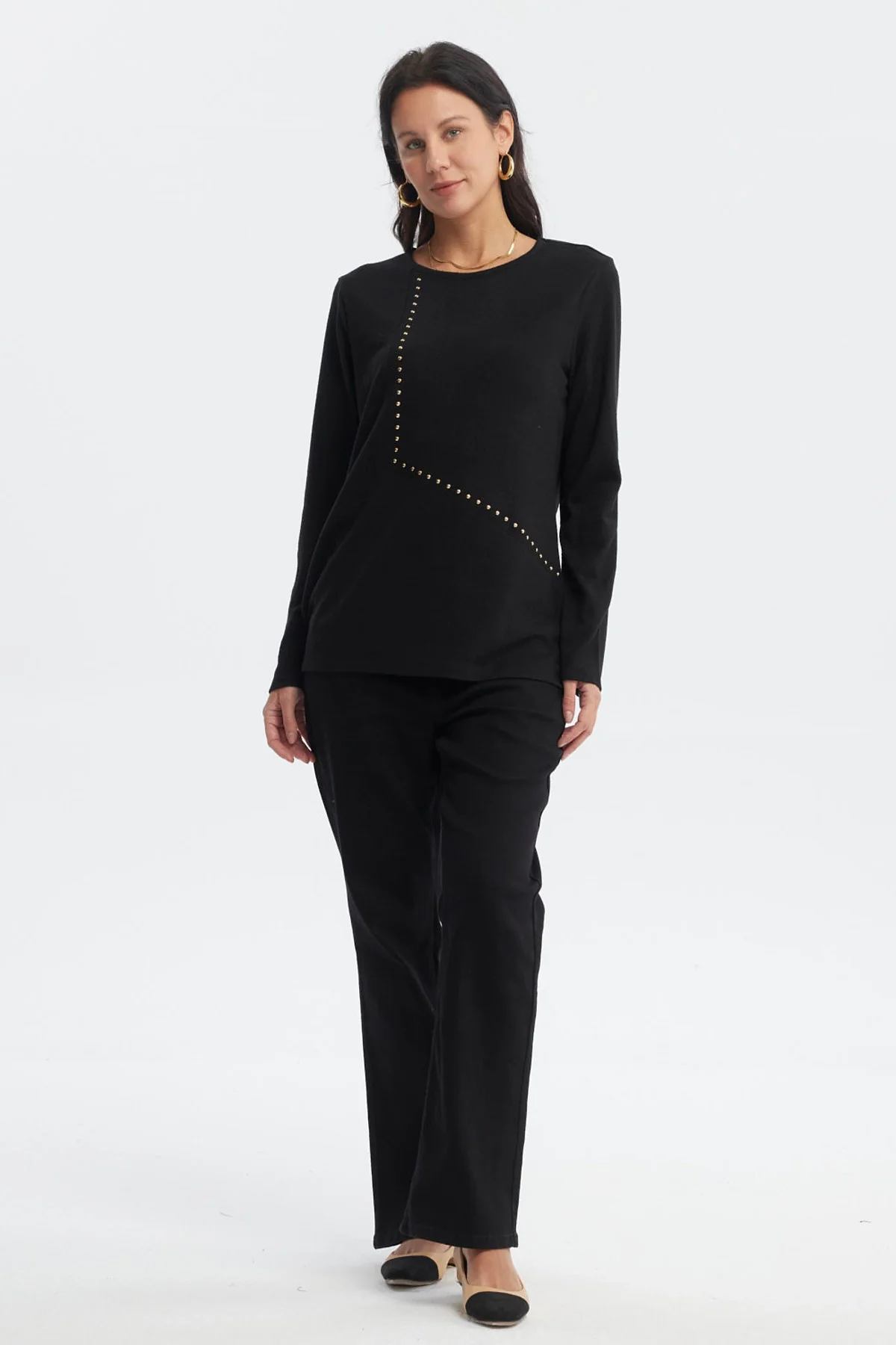 Polera Mujer Slim Negro - Image 4