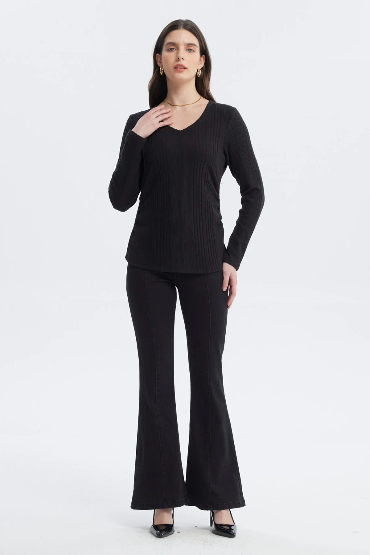 Polera Mujer Slim Negro - Image 4