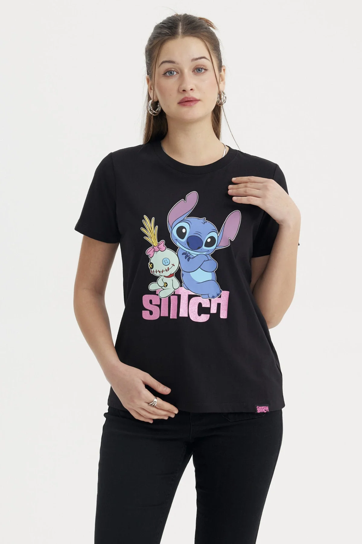 Polera Mujer Stitch Negro