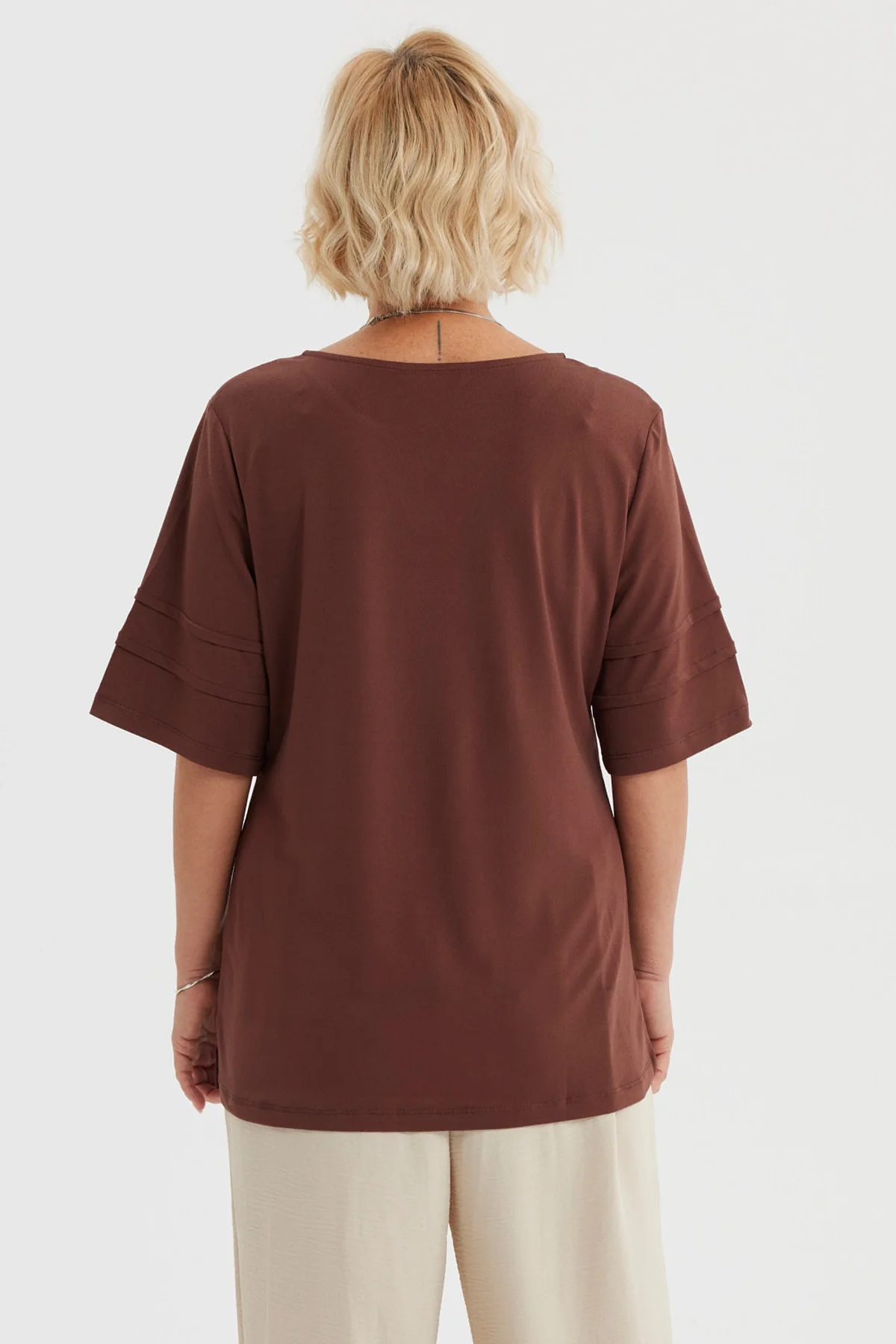 Polera Mujer Textura Café - Image 3