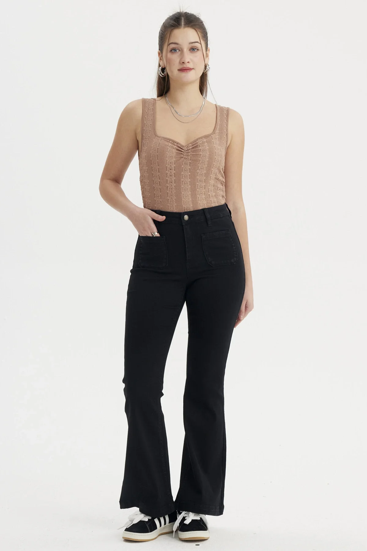 Polera Mujer Textura Café - Image 4