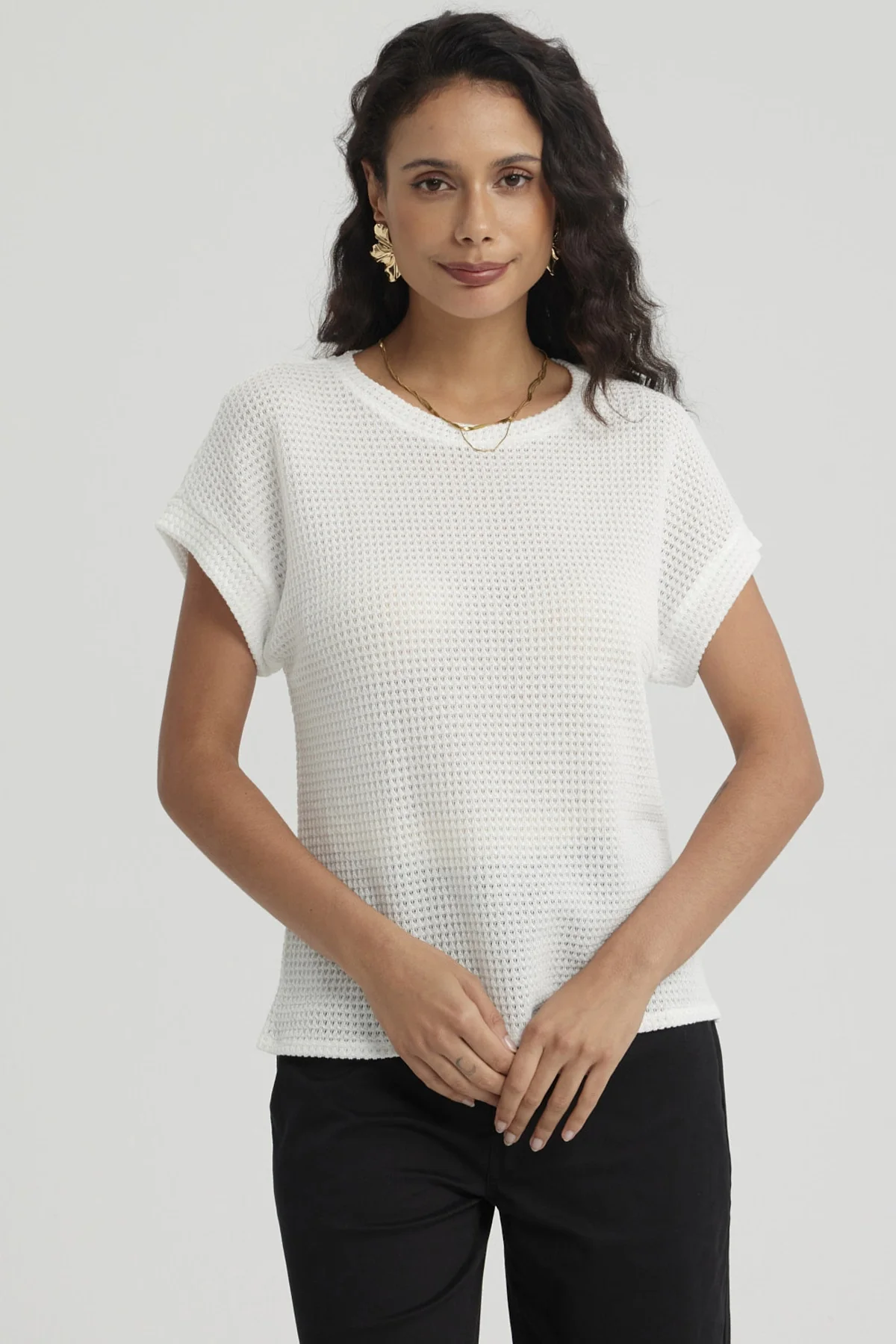 Polera Mujer Textura Crudo