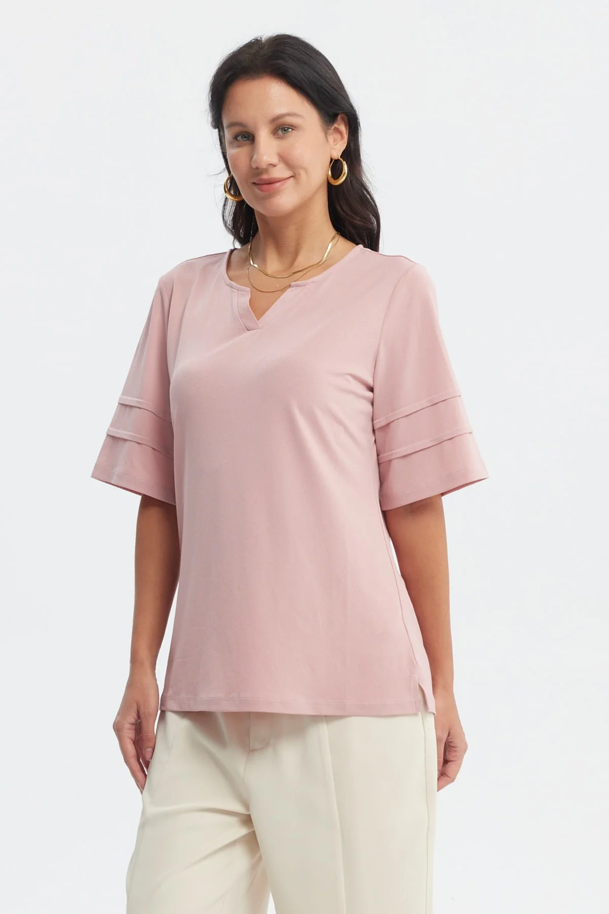 Polera Mujer Textura Palo Rosa - Image 2