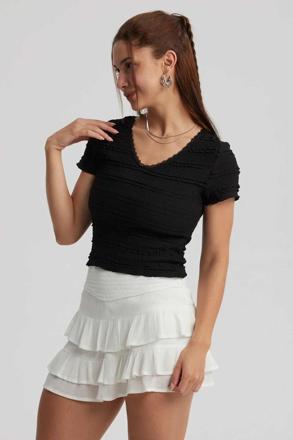 Polera Mujer Texturas Negro - Image 2