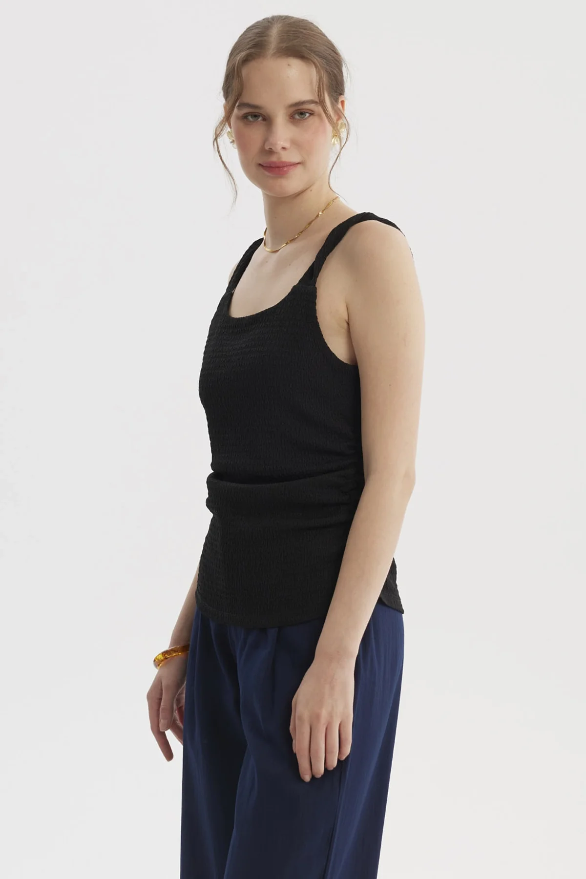 Polera Mujer Tirante Trenzado Negro - Image 2