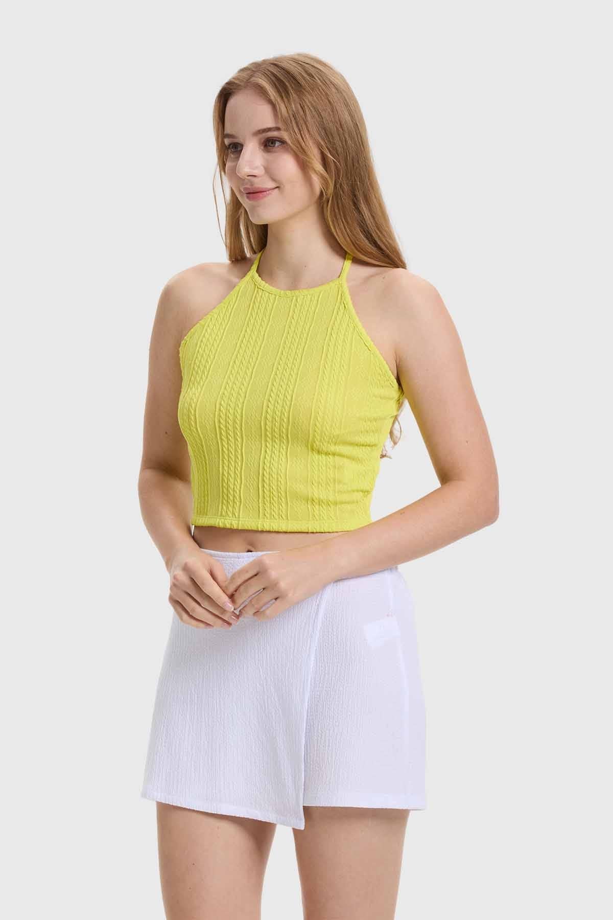 Polera Mujer Tiras Cuello Verde - Image 2