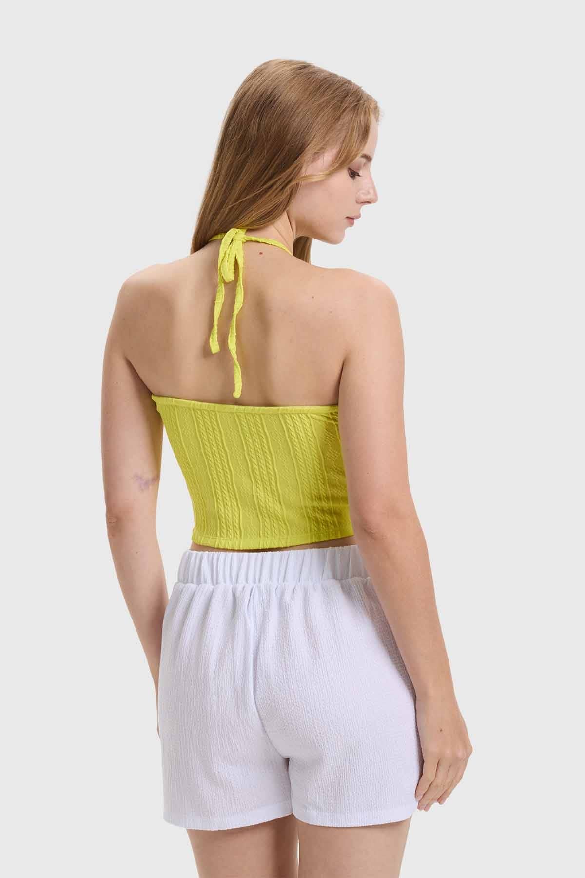 Polera Mujer Tiras Cuello Verde - Image 3