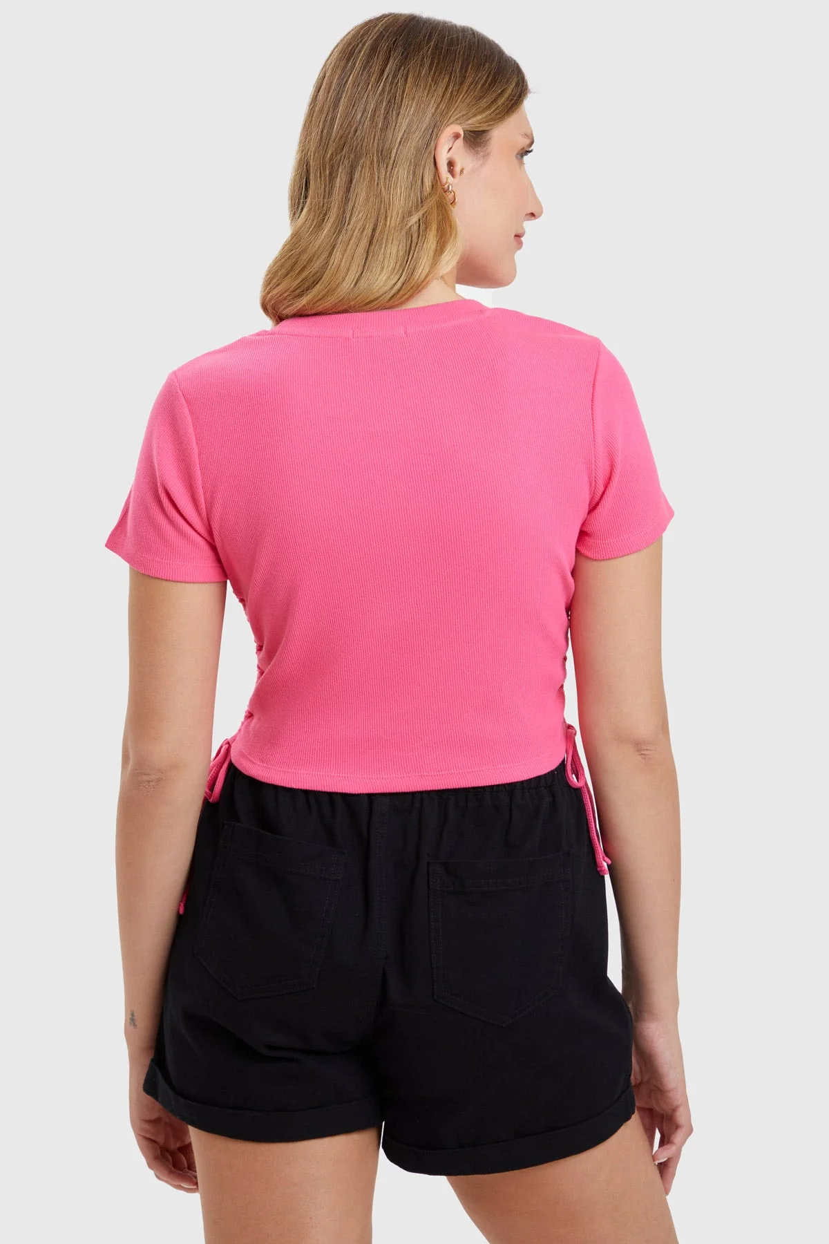 Polera Mujer Top Frunces Fucsia - Image 3